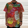 Sweet Gummy Bear Print Textured Short Sleeve Shirt