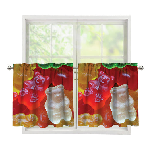 Sweet Gummy Bear Print Tier Curtains