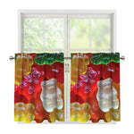 Sweet Gummy Bear Print Tier Curtains