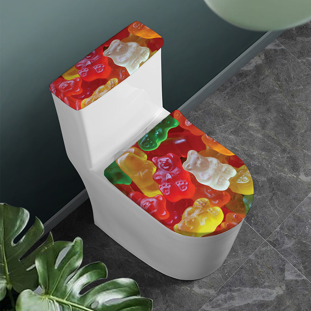 Sweet Gummy Bear Print Toilet Lid And Tank Cover Set