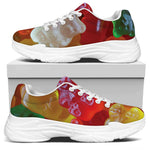 Sweet Gummy Bear Print White Chunky Shoes