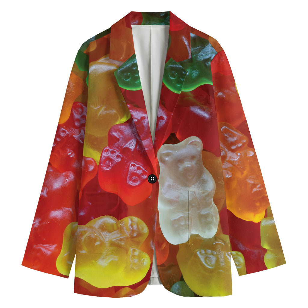 Sweet Gummy Bear Print Women's Blazer