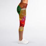 Sweet Gummy Bear Print Women's Capri Leggings