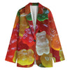 Sweet Gummy Bear Print Women's Cotton Blazer