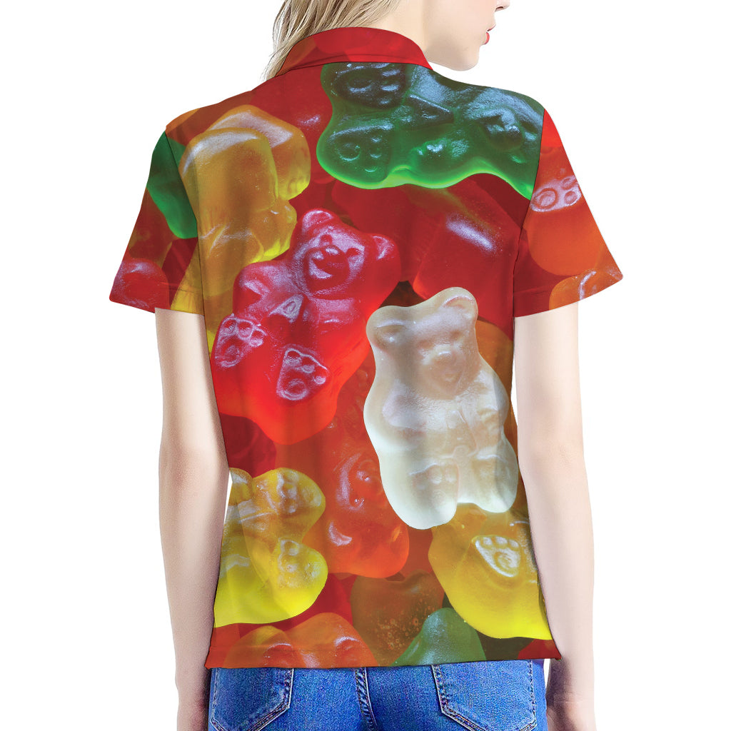 Sweet Gummy Bear Print Women's Polo Shirt