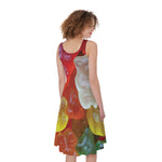 Sweet Gummy Bear Print Women's Sleeveless Dress
