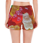 Sweet Gummy Bear Print Women's Split Running Shorts