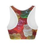 Sweet Gummy Bear Print Women's Sports Bra