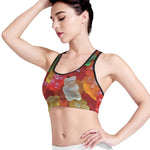 Sweet Gummy Bear Print Women's Sports Bra