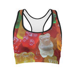 Sweet Gummy Bear Print Women's Sports Bra
