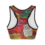 Sweet Gummy Bear Print Women's Sports Bra