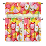 Sweet Gummy Print 3 Piece Kitchen Curtains