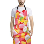 Sweet Gummy Print Bib Apron With Pocket