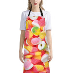 Sweet Gummy Print Bib Apron With Pocket