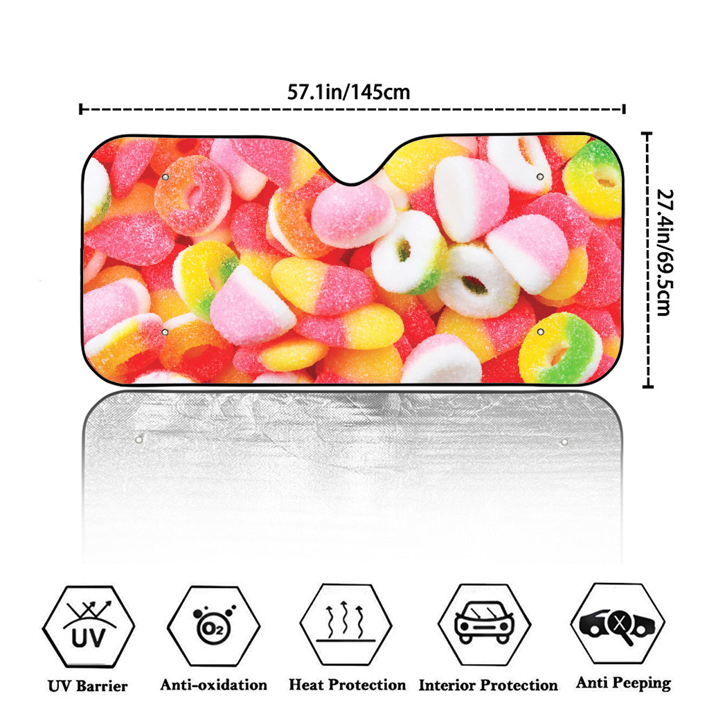 Sweet Gummy Print Car Windshield Sun Shade