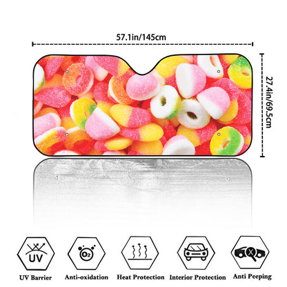Sweet Gummy Print Car Windshield Sun Shade