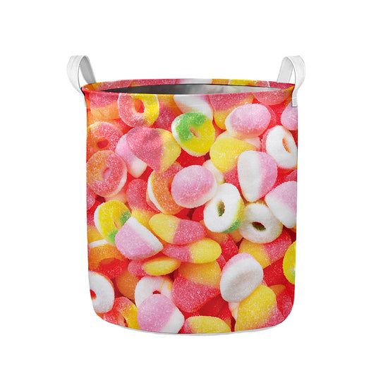 Sweet Gummy Print Collapsible Laundry Basket