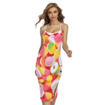 Sweet Gummy Print Cross Back Cami Dress