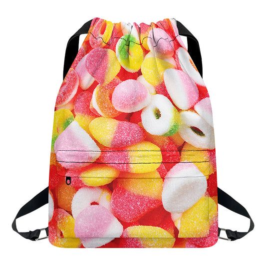 Sweet Gummy Print Drawstring Backpack