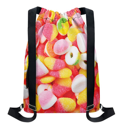 Sweet Gummy Print Drawstring Backpack