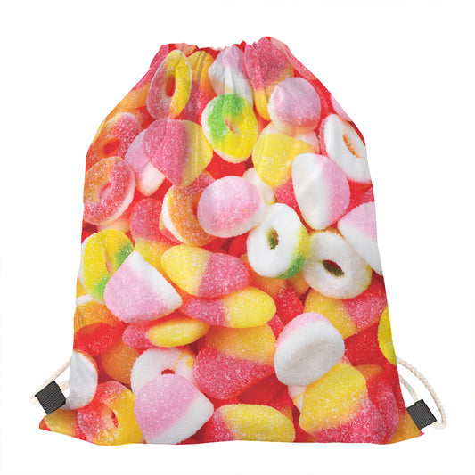 Sweet Gummy Print Drawstring Bag