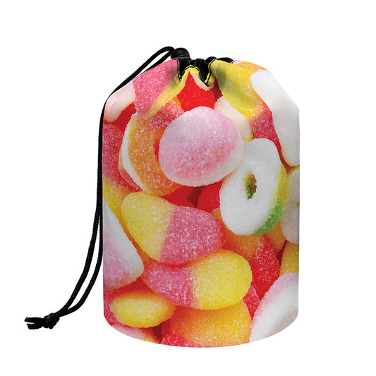 Sweet Gummy Print Drawstring Makeup Bag