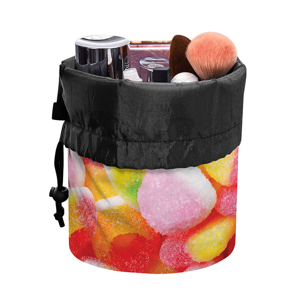 Sweet Gummy Print Drawstring Makeup Bag