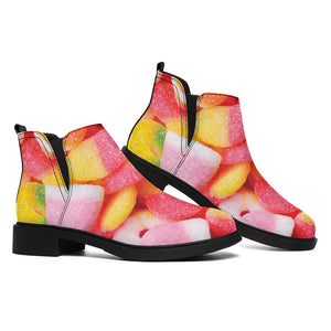 Sweet Gummy Print Flat Ankle Boots