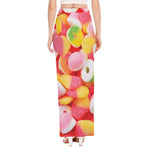 Sweet Gummy Print High Slit Maxi Skirt