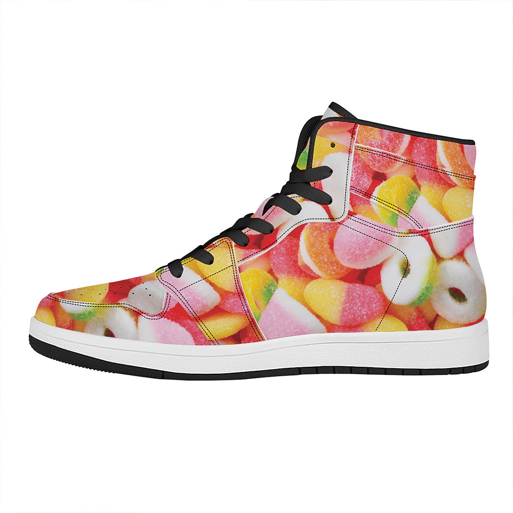 Sweet Gummy Print High Top Leather Sneakers