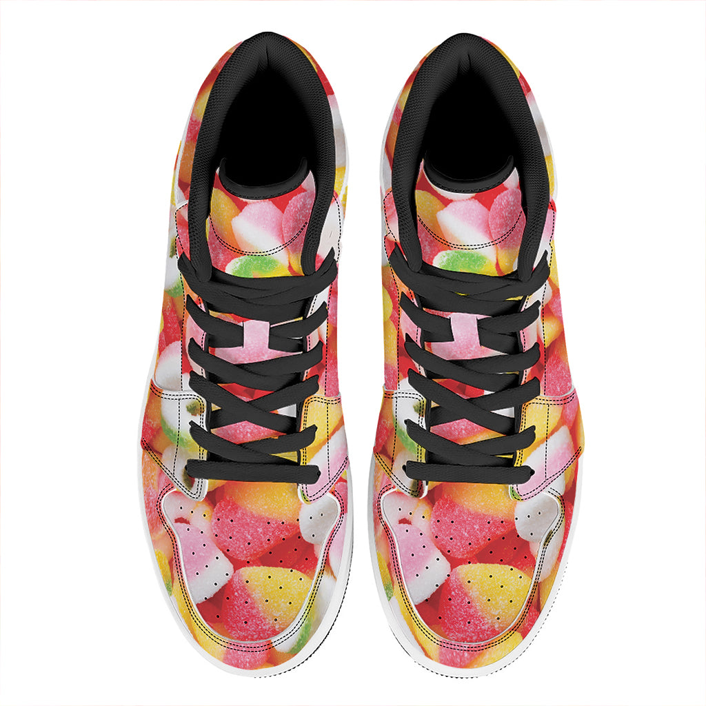 Sweet Gummy Print High Top Leather Sneakers
