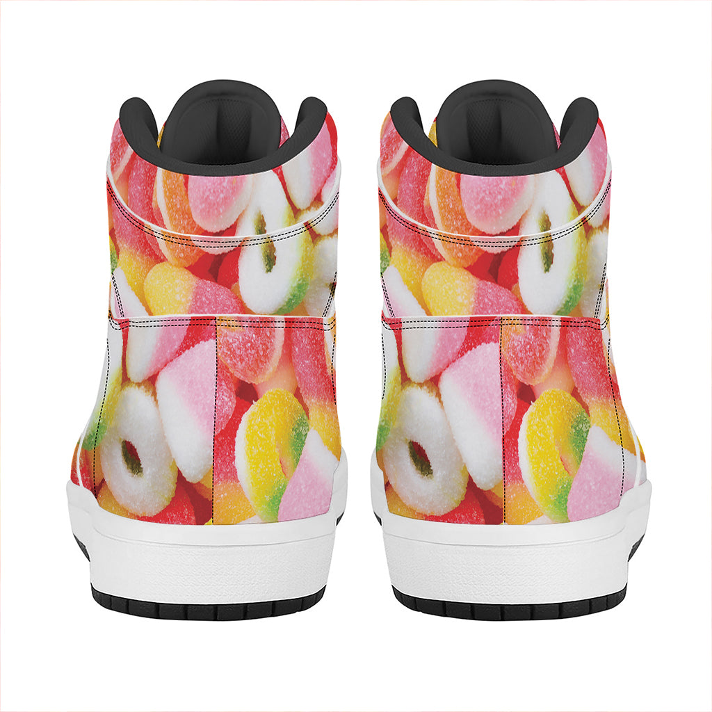 Sweet Gummy Print High Top Leather Sneakers
