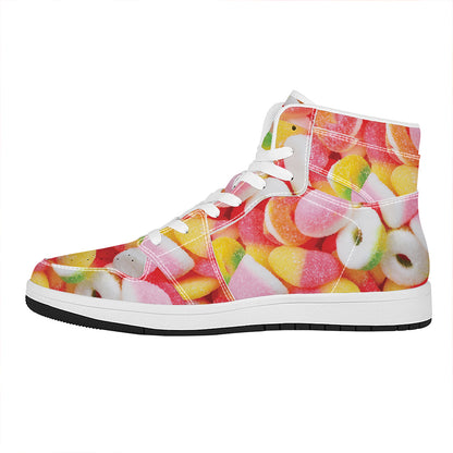 Sweet Gummy Print High Top Leather Sneakers