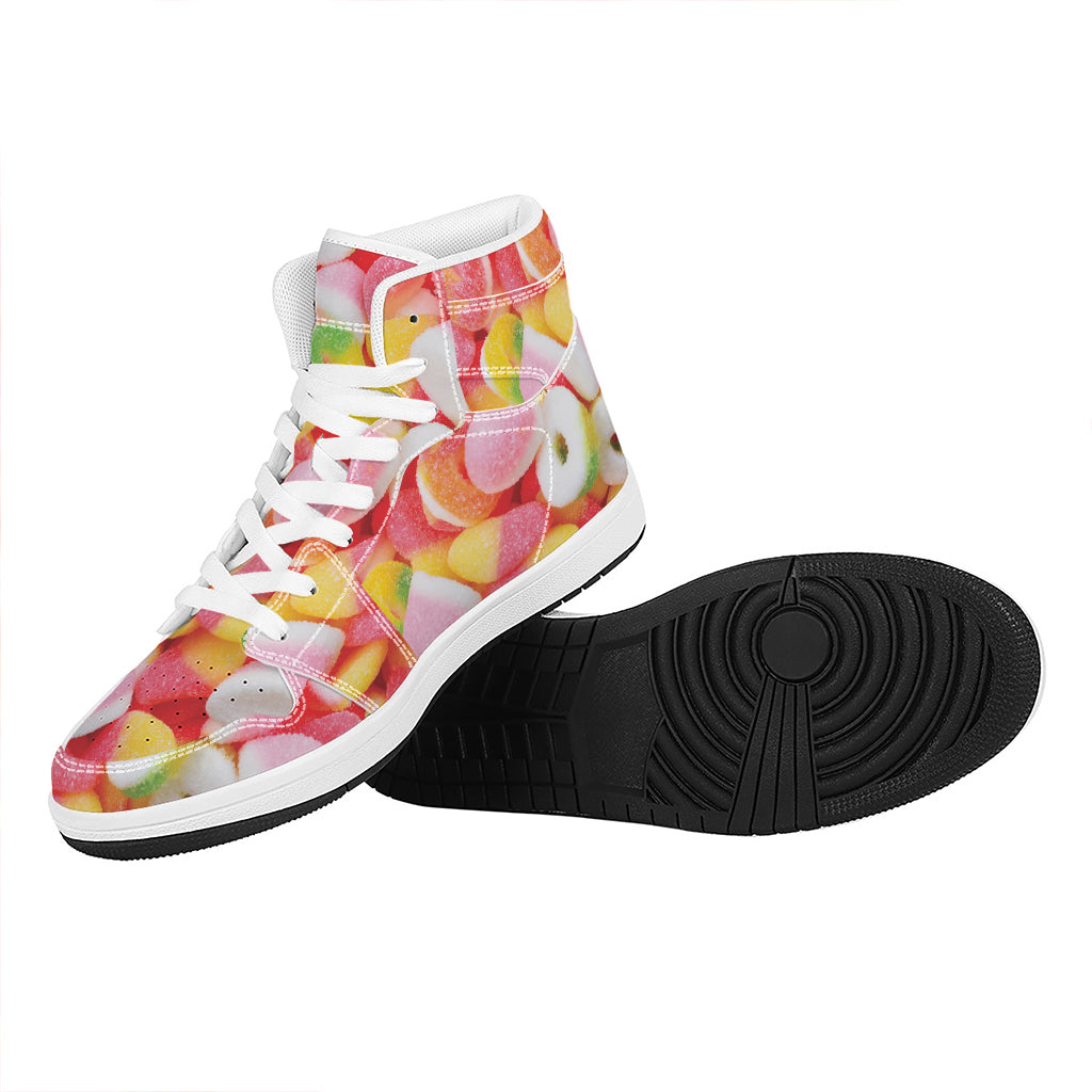 Sweet Gummy Print High Top Leather Sneakers