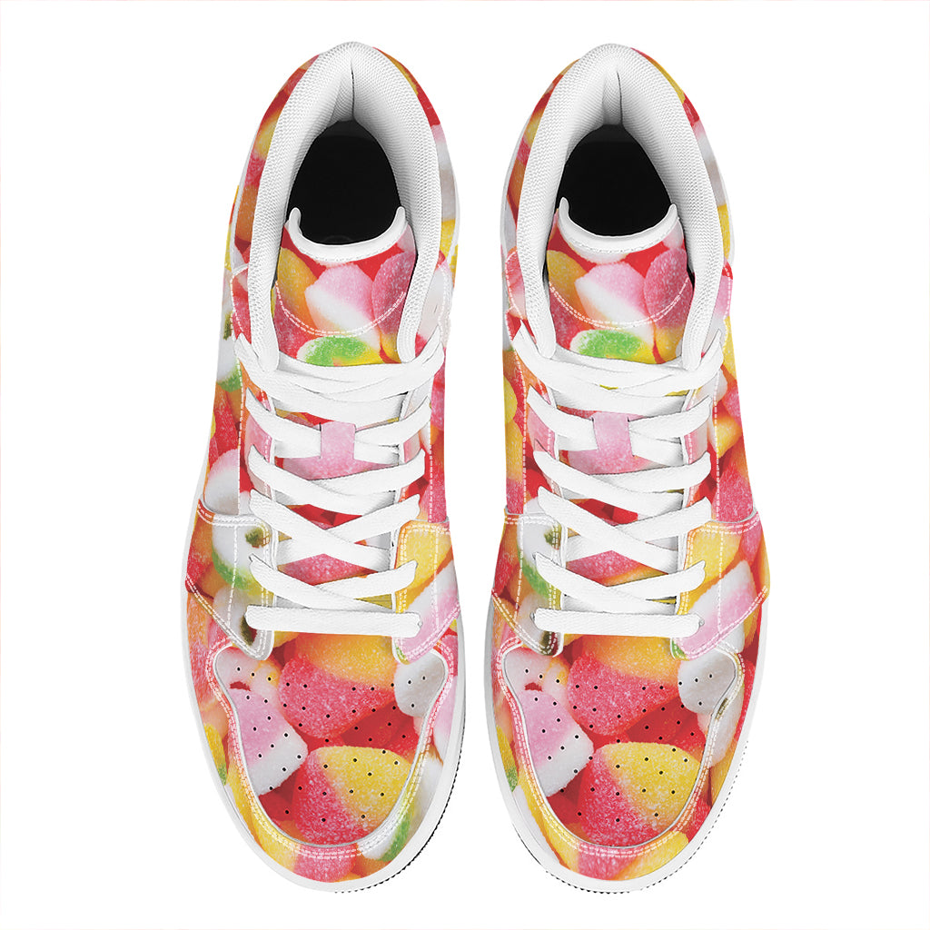 Sweet Gummy Print High Top Leather Sneakers