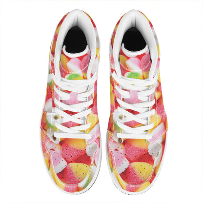 Sweet Gummy Print High Top Leather Sneakers