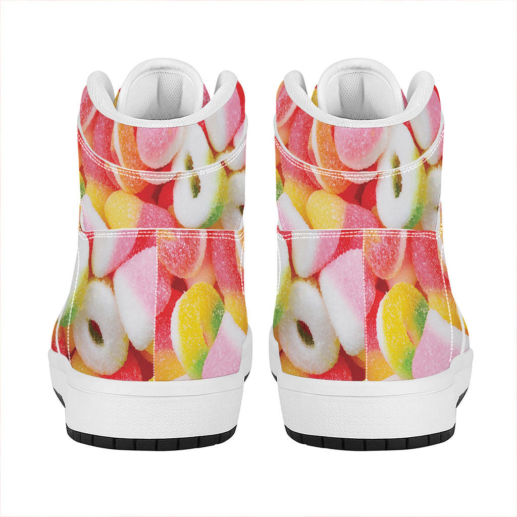 Sweet Gummy Print High Top Leather Sneakers