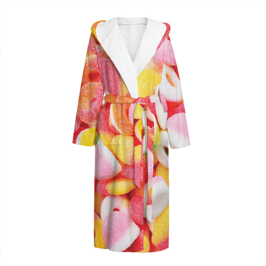 Sweet Gummy Print Hooded Bathrobe