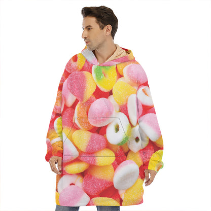Sweet Gummy Print Hoodie Blanket