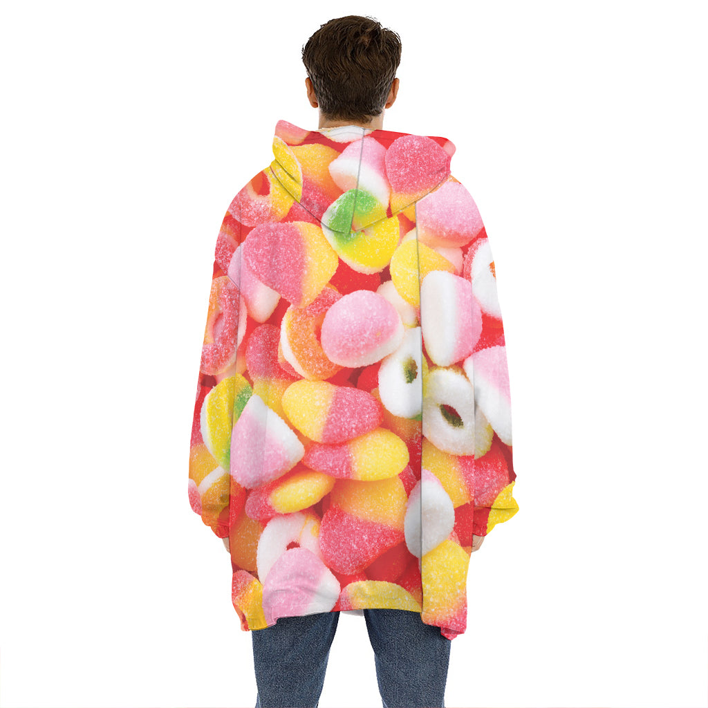Sweet Gummy Print Hoodie Blanket