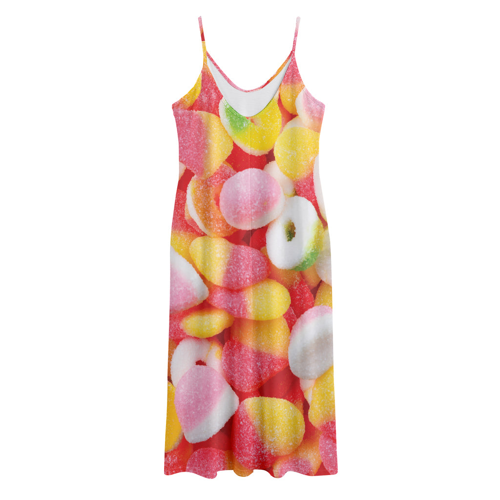 Sweet Gummy Print Jersey Midi Cami Dress