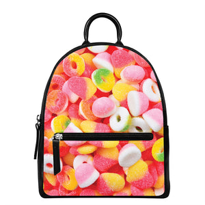 Sweet Gummy Print Leather Backpack