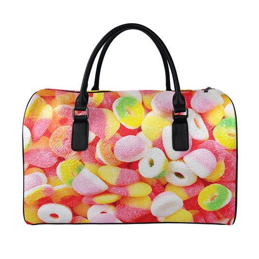 Sweet Gummy Print Leather Duffle Bag