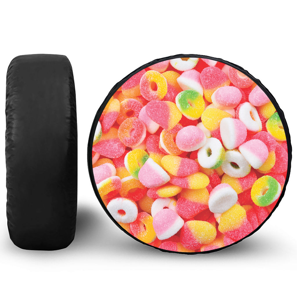 Sweet Gummy Print Leather Spare Tire Cover