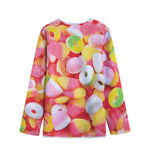 Sweet Gummy Print Long Sleeve Short Coat