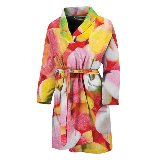 Sweet Gummy Print Men's Bathrobe