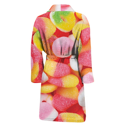 Sweet Gummy Print Men's Bathrobe