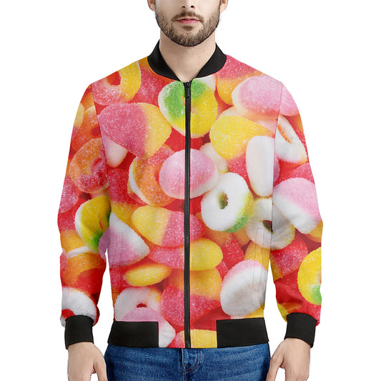 Sweet Gummy Print Men's Bomber Jacket