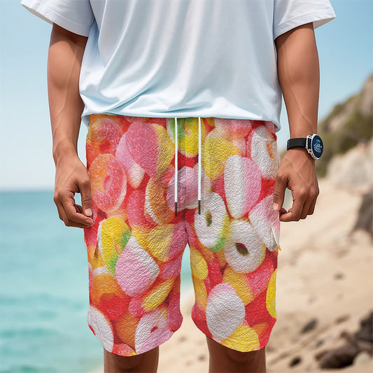 Sweet Gummy Print Men's Cargo Shorts