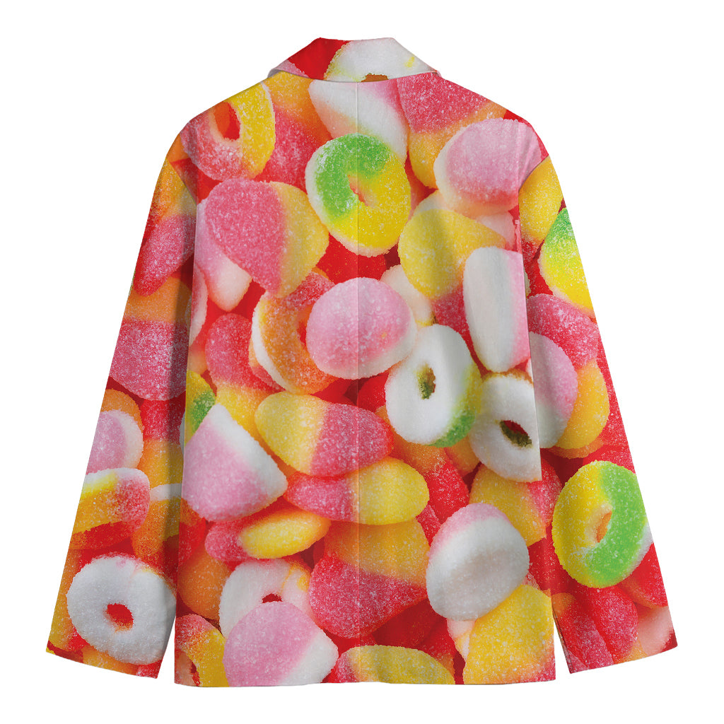 Sweet Gummy Print Men's Cotton Blazer